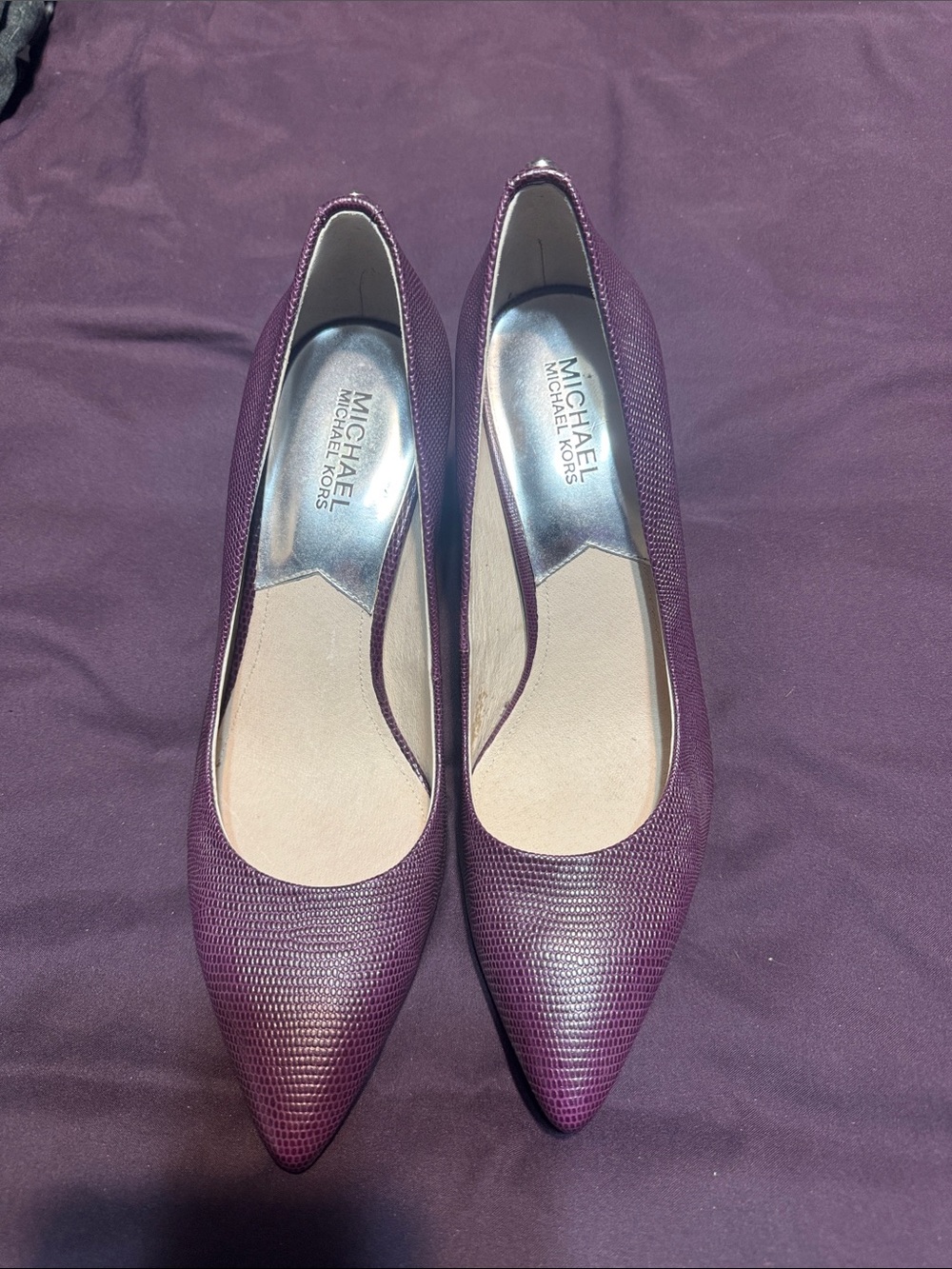 Michael Kors (new w/o box) Women's Purple Textured Pointed-Toe Pumps